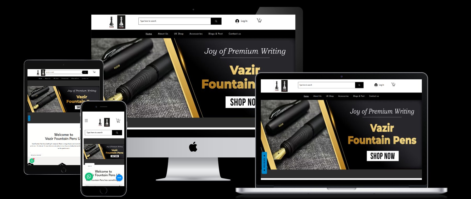 Vazir Fountain Pens — Website by Sibi Innovations